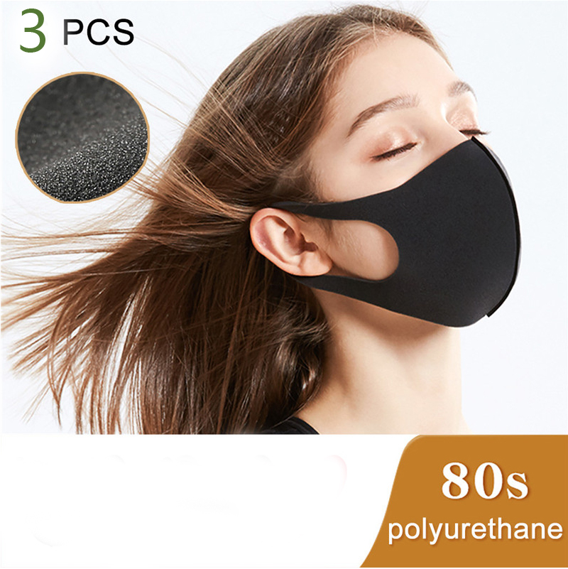 Umývateľná respiračné maska na ústa proti chrípke 3 kusy