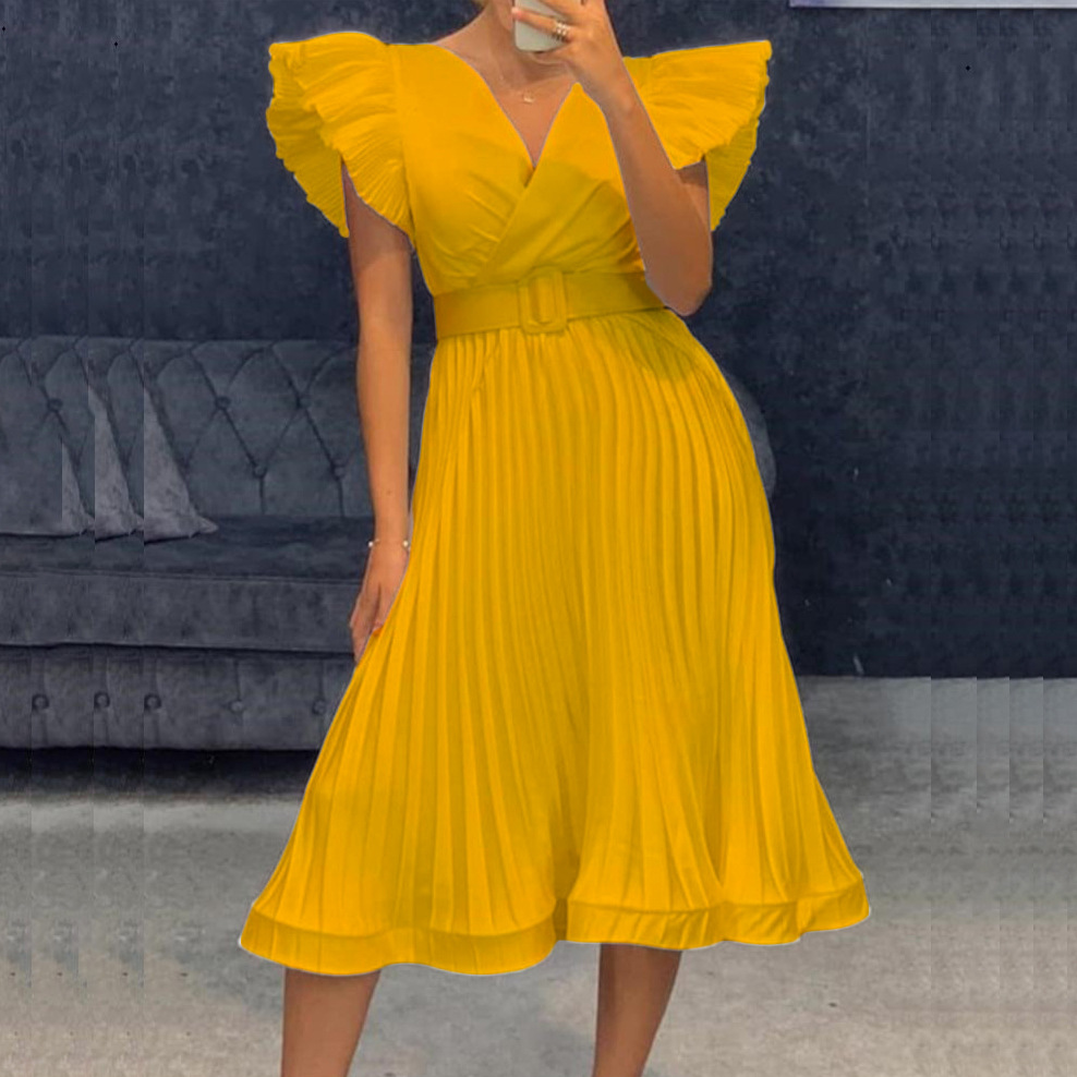 Výpredaj šaty 2358 žlté velkosť M